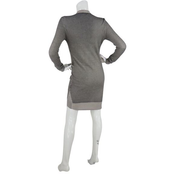 Diesel Black Gold Italy Made Long Oversized Cardigan Knit Wool Sweater Dress XXS - Picture 2 of 7